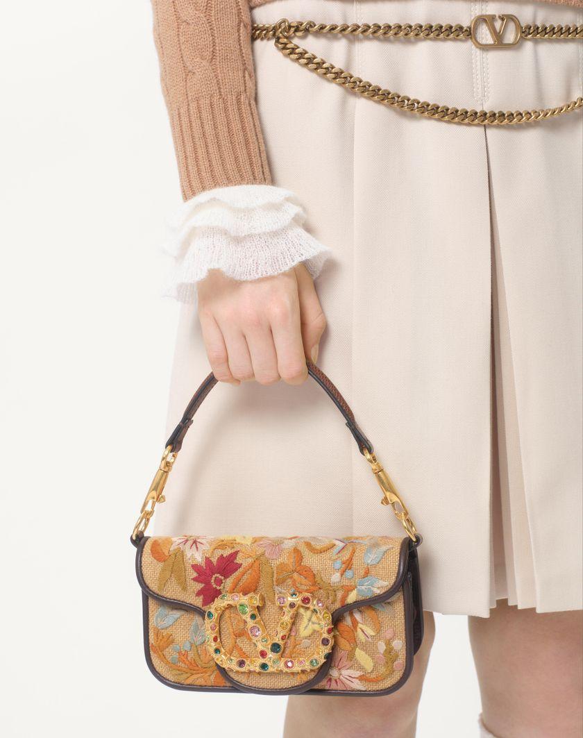 Valentino Handbags Borsa Piccola A Spalla Valentino Garavani Locò Ricamata Con Logo Gioiello per Donna in Multicolor/testa Di Moro/tabacco | Valentino IT 2025