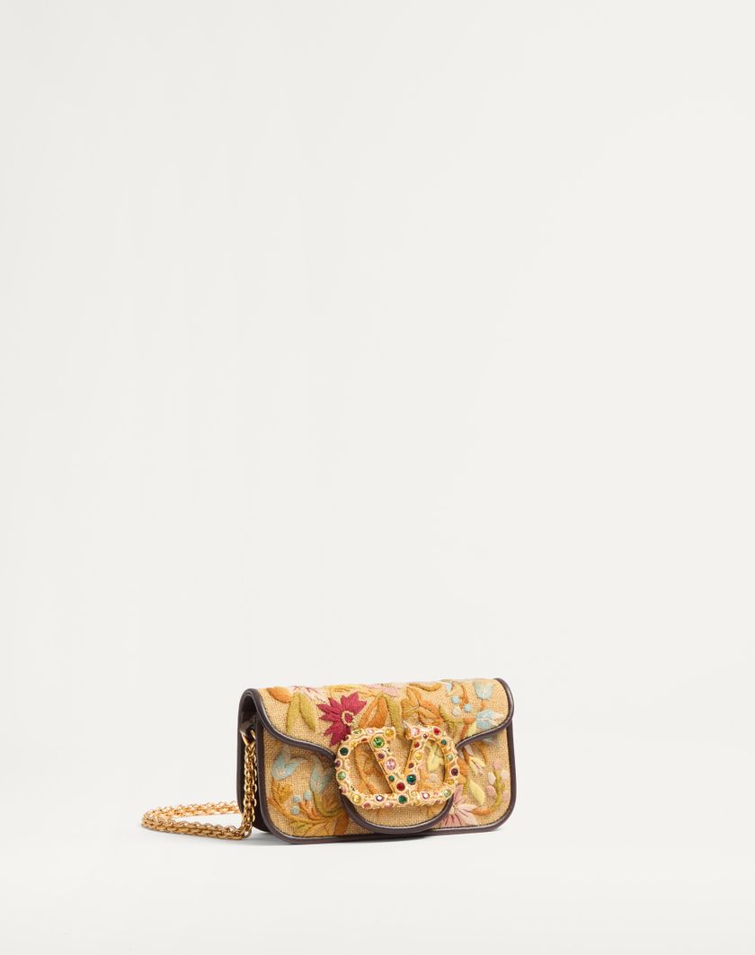 Valentino Handbags Borsa Piccola A Spalla Valentino Garavani Locò Ricamata Con Logo Gioiello per Donna in Multicolor/testa Di Moro/tabacco | Valentino IT 2025