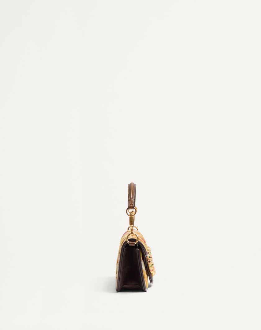 Valentino Handbags Borsa Piccola A Spalla Valentino Garavani Locò Ricamata Con Logo Gioiello per Donna in Multicolor/testa Di Moro/tabacco | Valentino IT 2025