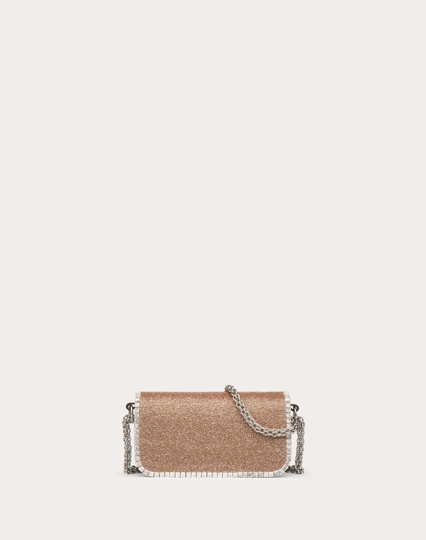 Valentino Handbags Borsa Piccola A Spalla Valentino Garavani Locò Ricamata per Donna in Crystal | Valentino IT Qualità Garantita
