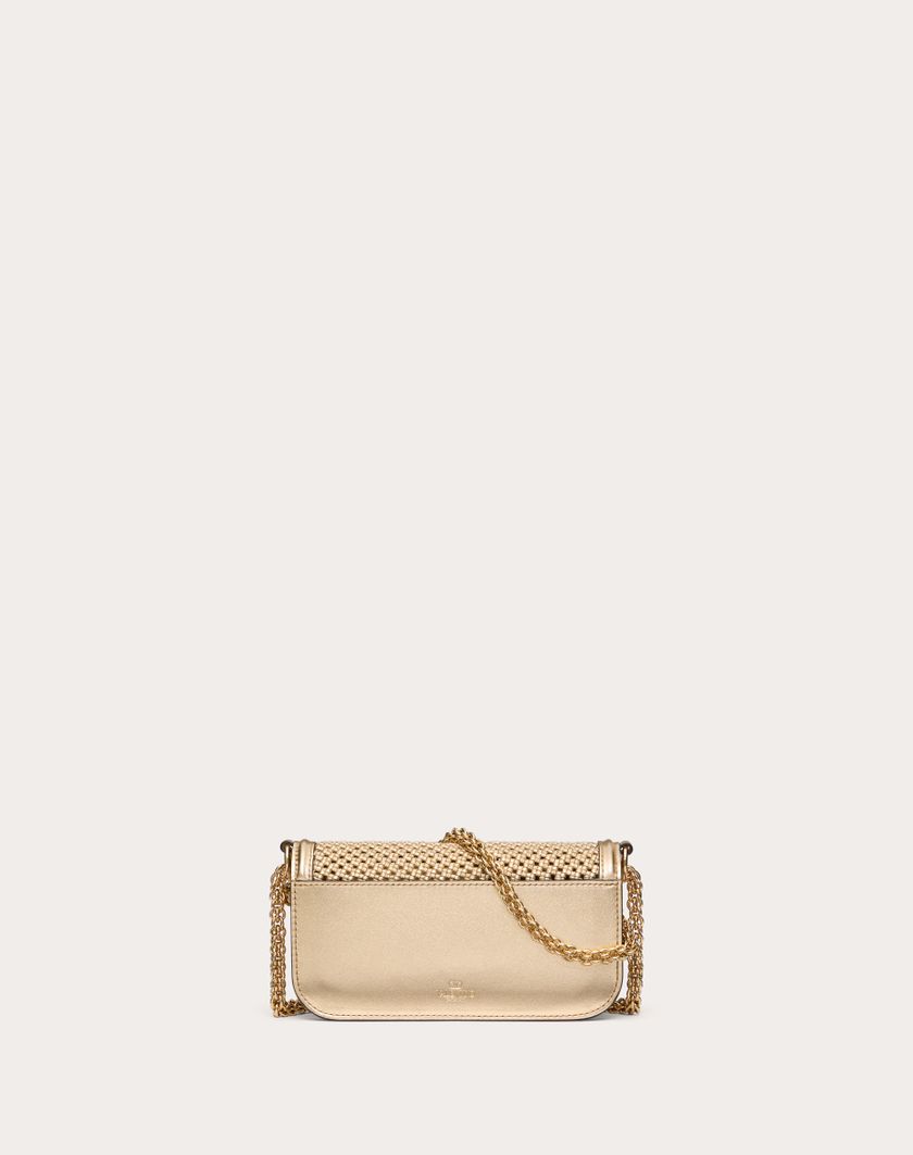 Valentino Handbags Borsa Piccola A Spalla Valentino Garavani Locò In Pelle Intrecciata Metallizzata per Donna in Oro | Valentino IT Promozione Limitata