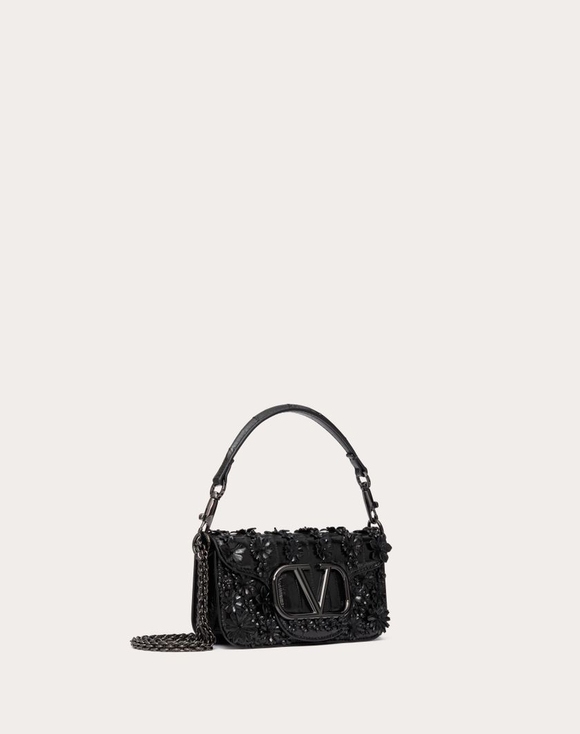 Valentino Handbags Borsa Piccola A Spalla Valentino Garavani Locò Ricamata In Anguilla per Donna in Nero | Valentino IT Fino Al -60%