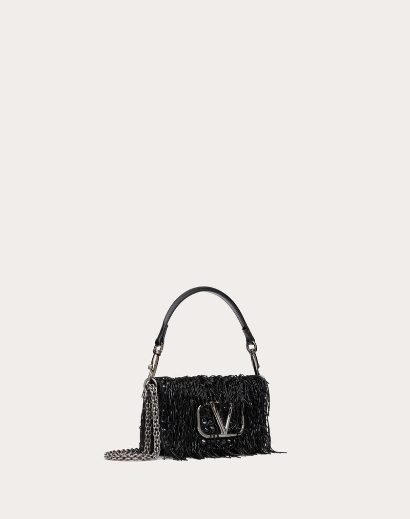 Valentino Handbags Borsa Piccola A Spalla Valentino Garavani Locò Ricamata per Donna in Nero | Valentino IT Shopping Online