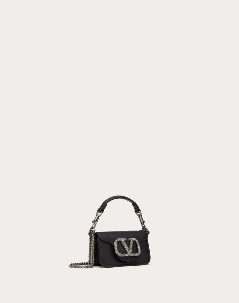 Valentino Handbags Borsa Micro Con Catena Valentino Garavani Locò Con Logo Gioiello per Donna in Nero | Valentino IT Outlet