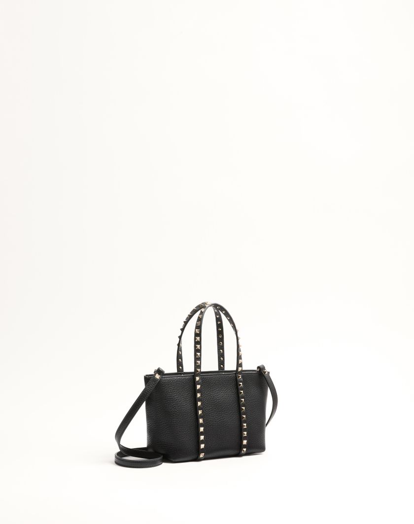 Valentino Handbags Borsa Shopping Piccola Valentino Garavani Rockstud In Vitello Granato per Donna in Light Ivory | Valentino IT In Saldo