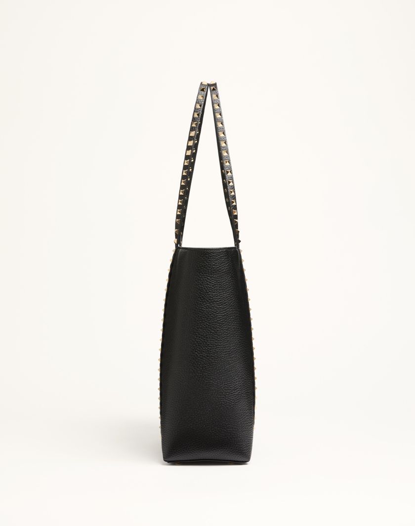 Valentino Handbags Borsa Shopping Valentino Garavani Rockstud In Vitello Granato per Donna in Nero | Valentino IT Moda