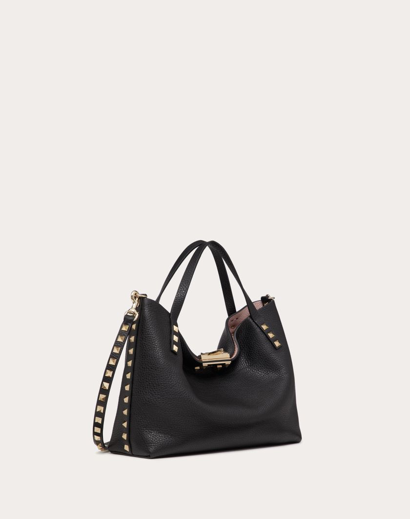 Valentino Handbags Borsa Piccola Rockstud In Vitello Granato Con Fodera A Contrasto per Donna in Moon Taupe/prune | Valentino IT Italy