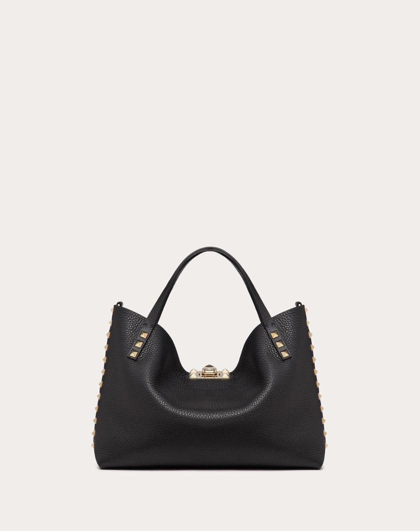 Valentino Handbags Borsa Piccola Rockstud In Vitello Granato Con Fodera A Contrasto per Donna in Moon Taupe/prune | Valentino IT Italy