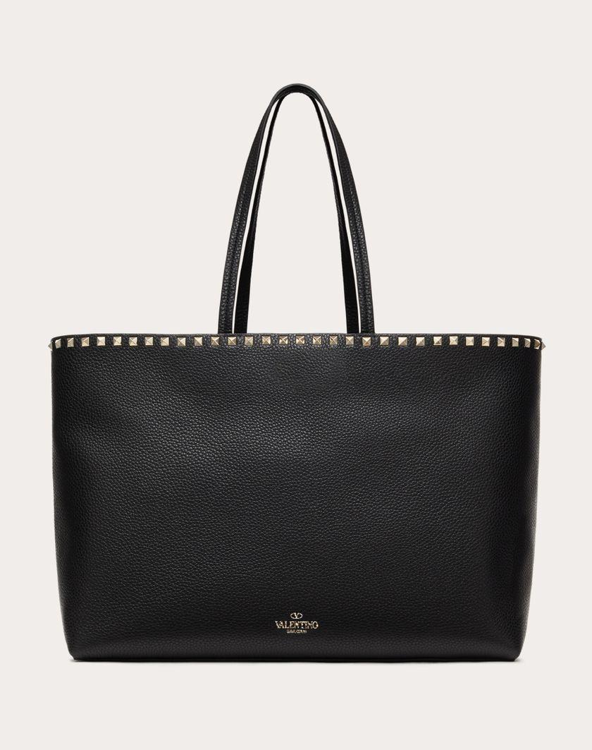 Valentino Handbags Borsa Shopping Rockstud In Vitello Granato per Donna in Mandorla | Valentino IT 2025