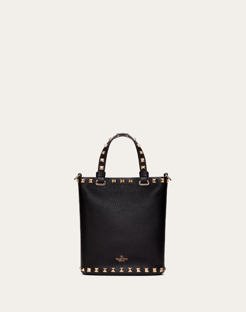 Valentino Handbags Pouch Con Tracolla Rockstud In Vitello Granato per Donna in Nero | Valentino IT Nuovo