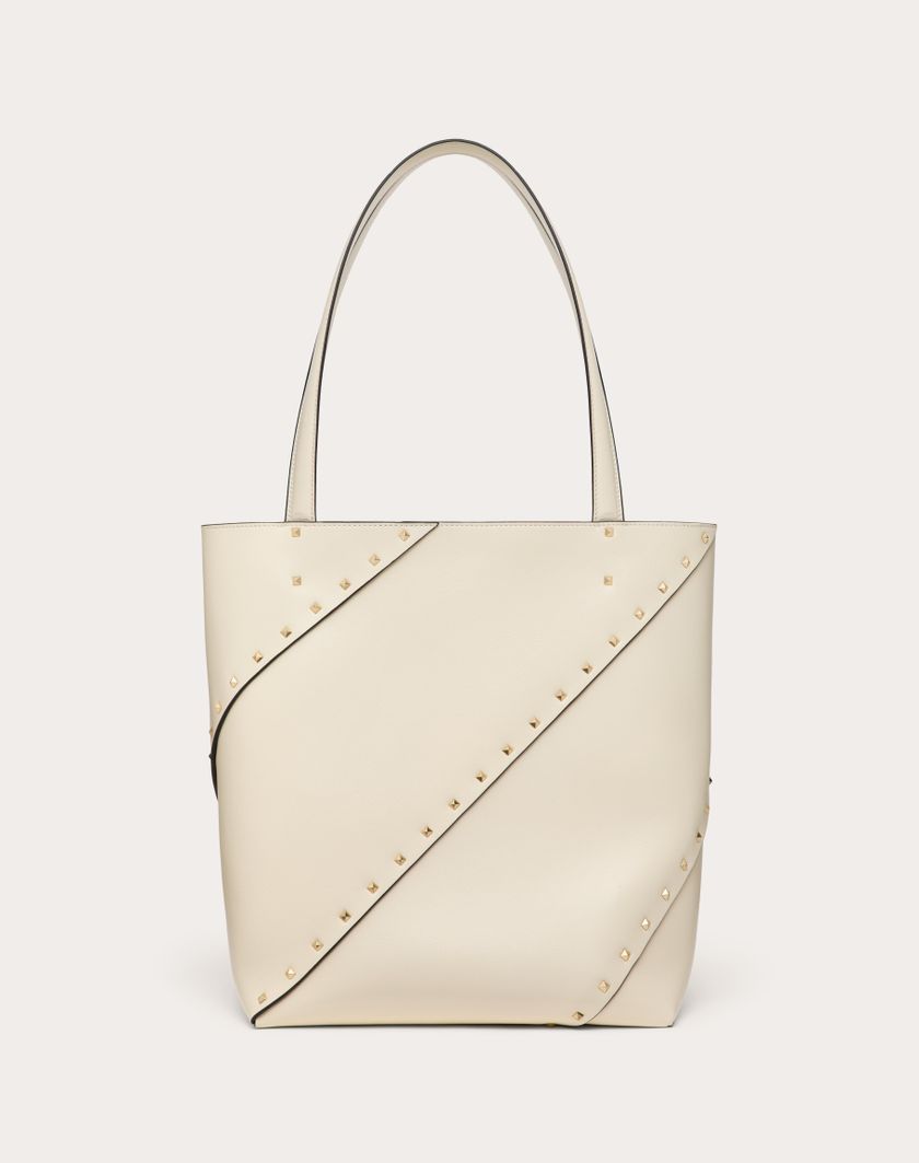 Valentino Handbags Borsa Shopping Valentino Garavani Valentino Garavani Rockstud Wispy In Vitello per Donna in Avorio | Valentino IT Qualità