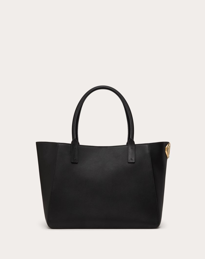 Valentino Handbags Borsa Shopping Vlogo Side In Vitello Nappato per Donna in Nero | Valentino IT Qualità Garantita