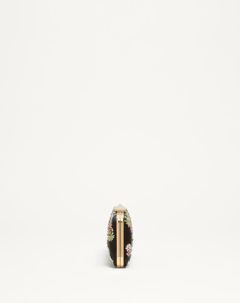 Valentino Handbags Minaudiere Carry Secrets Raso Con Ricamo Floreale per Donna in Beige | Valentino IT Promozione Limitata