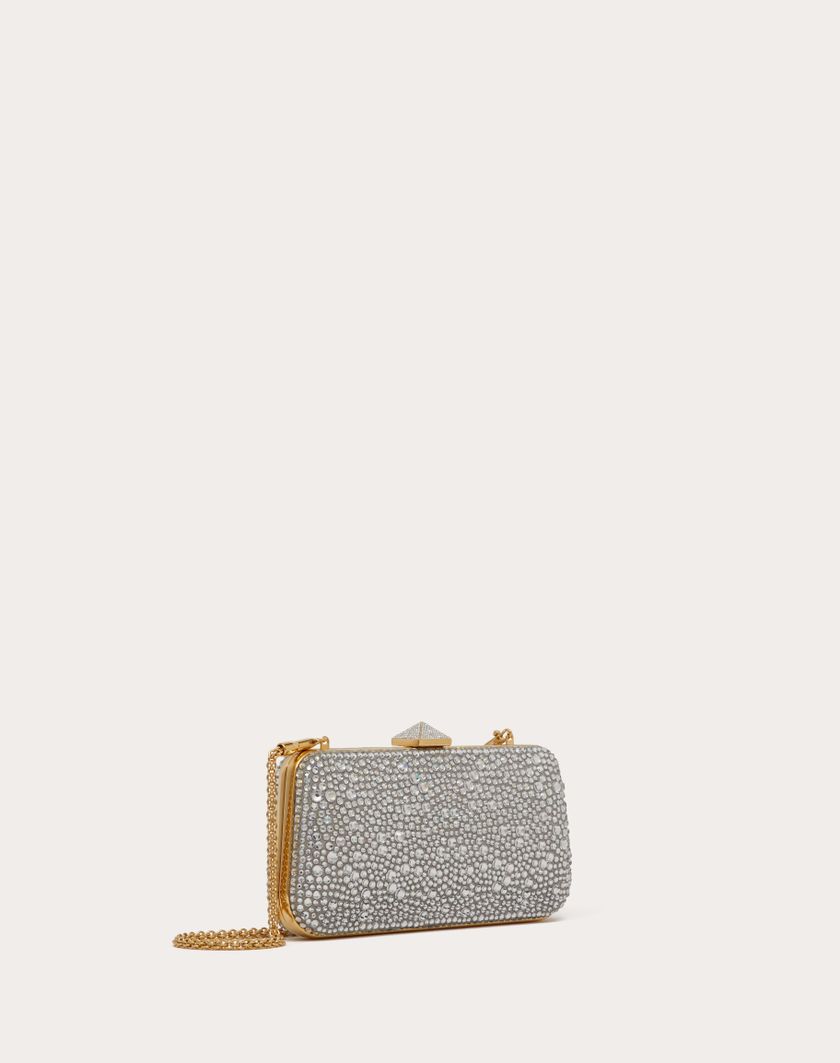 Valentino Handbags Minaudiere Carry Secrets Con Strass per Donna in Beige/crystal | Valentino IT Shopping Online