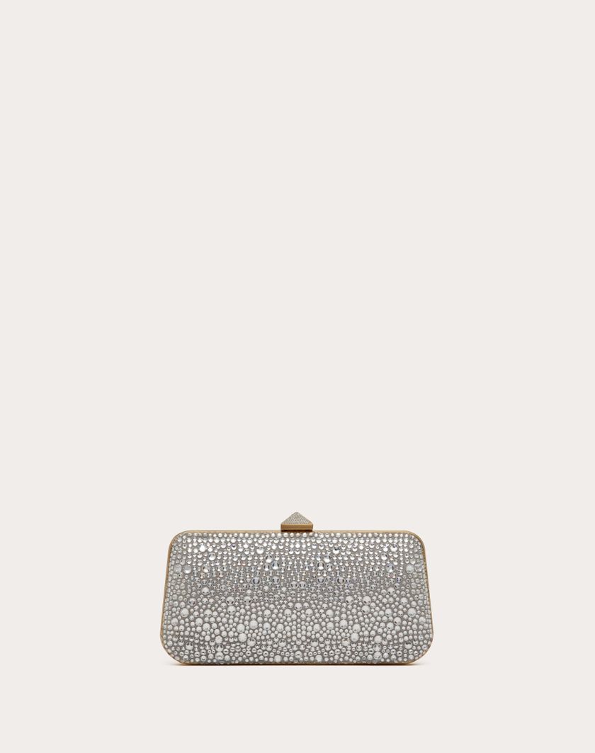 Valentino Handbags Minaudiere Carry Secrets Con Strass per Donna in Beige/crystal | Valentino IT Shopping Online