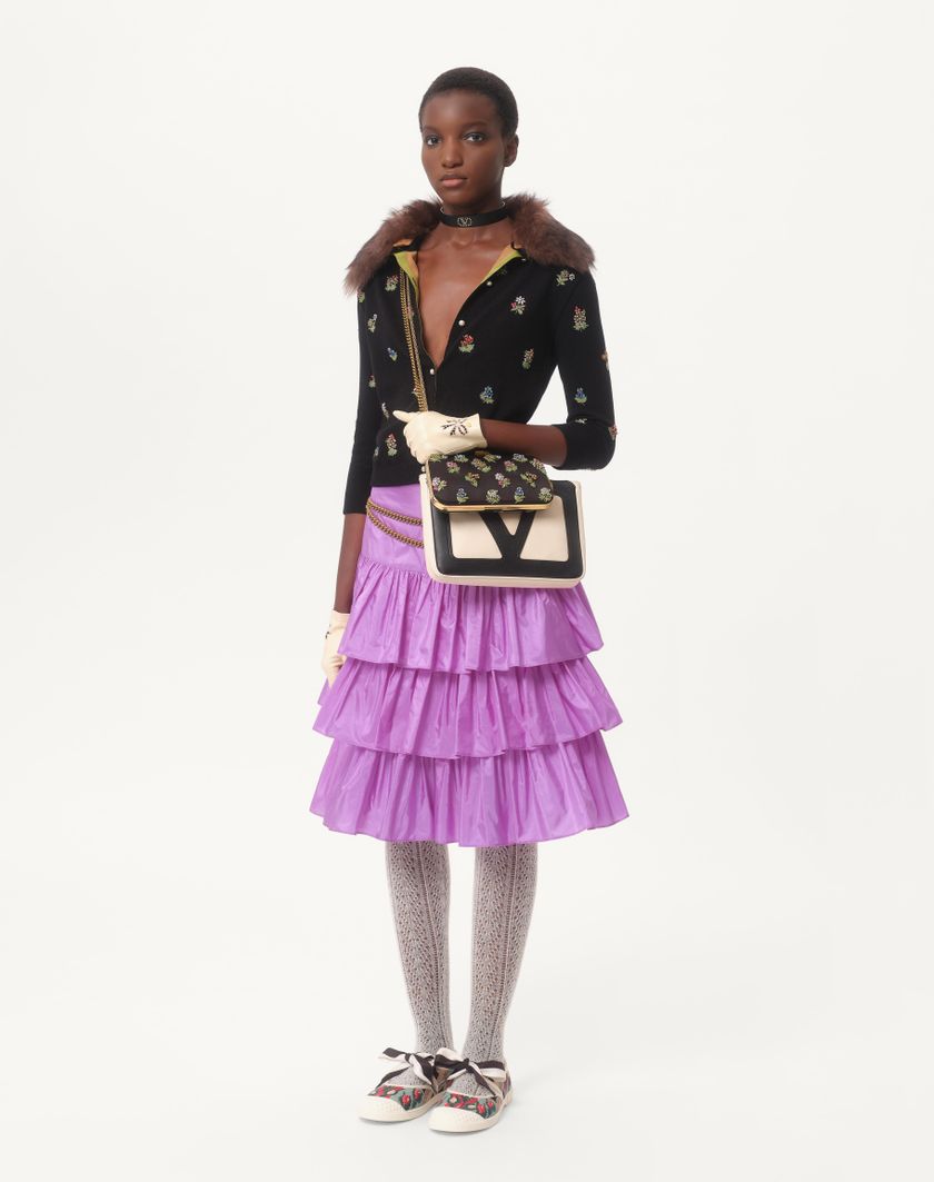 Valentino Handbags Collant In Mohair per Donna in Latte | Valentino IT Moda