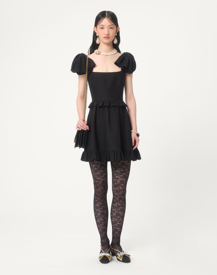 Valentino Handbags Abito Corto In Crepe Couture per Donna in Nero | Valentino IT Promozione