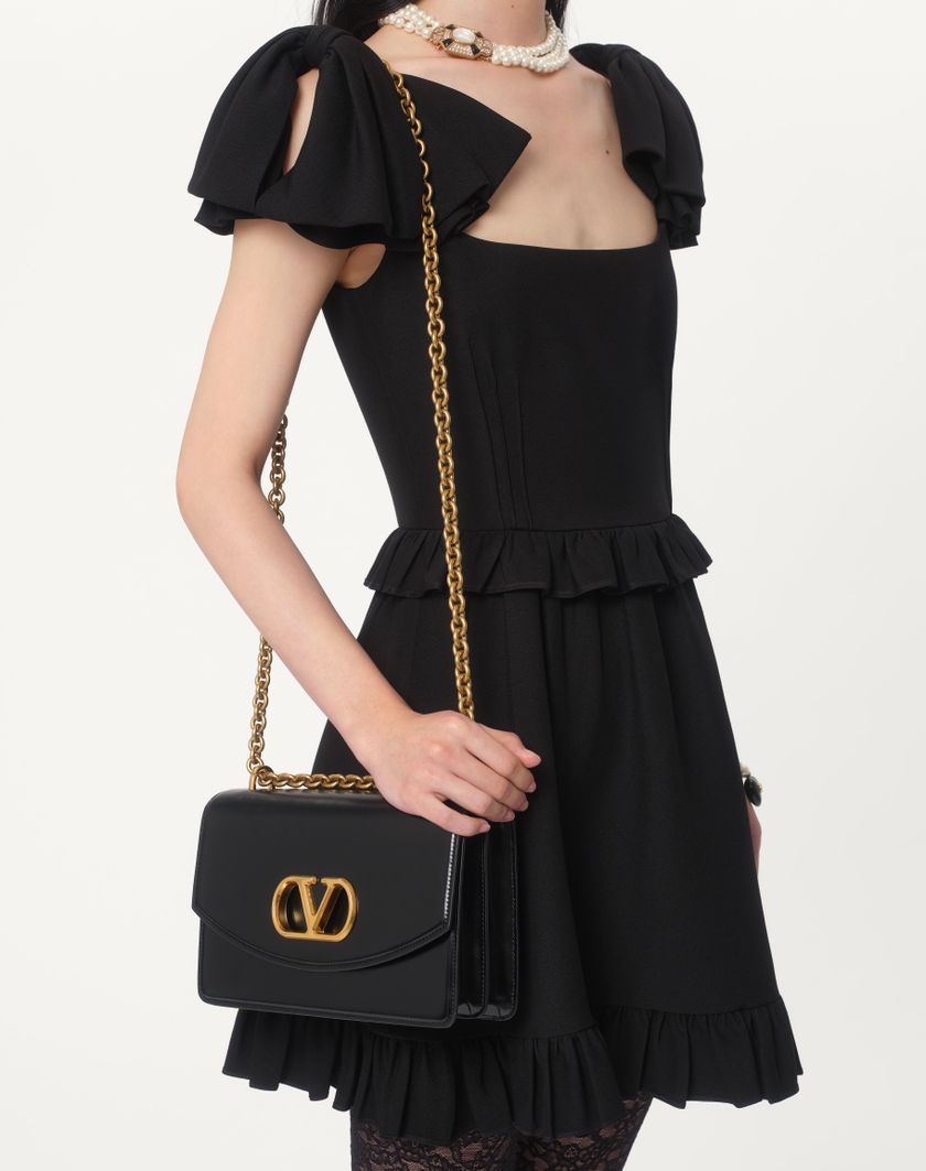 Valentino Handbags Abito Corto In Crepe Couture per Donna in Nero | Valentino IT Promozione