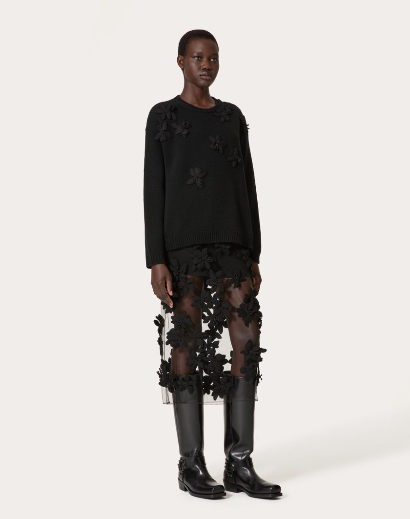 Valentino Handbags Maglia In Lana Ricamata per Donna in Nero | Valentino IT Offerte