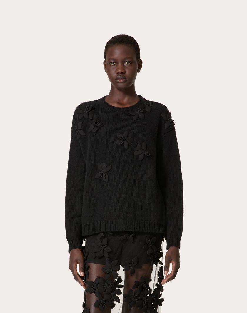 Valentino Handbags Maglia In Lana Ricamata per Donna in Nero | Valentino IT Offerte