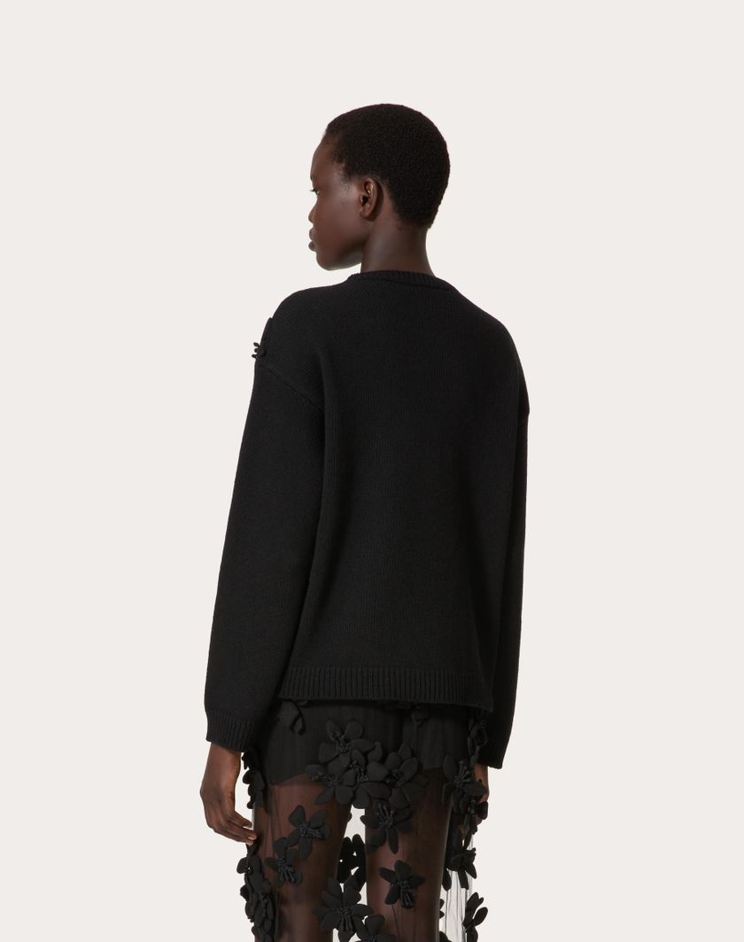 Valentino Handbags Maglia In Lana Ricamata per Donna in Nero | Valentino IT Offerte