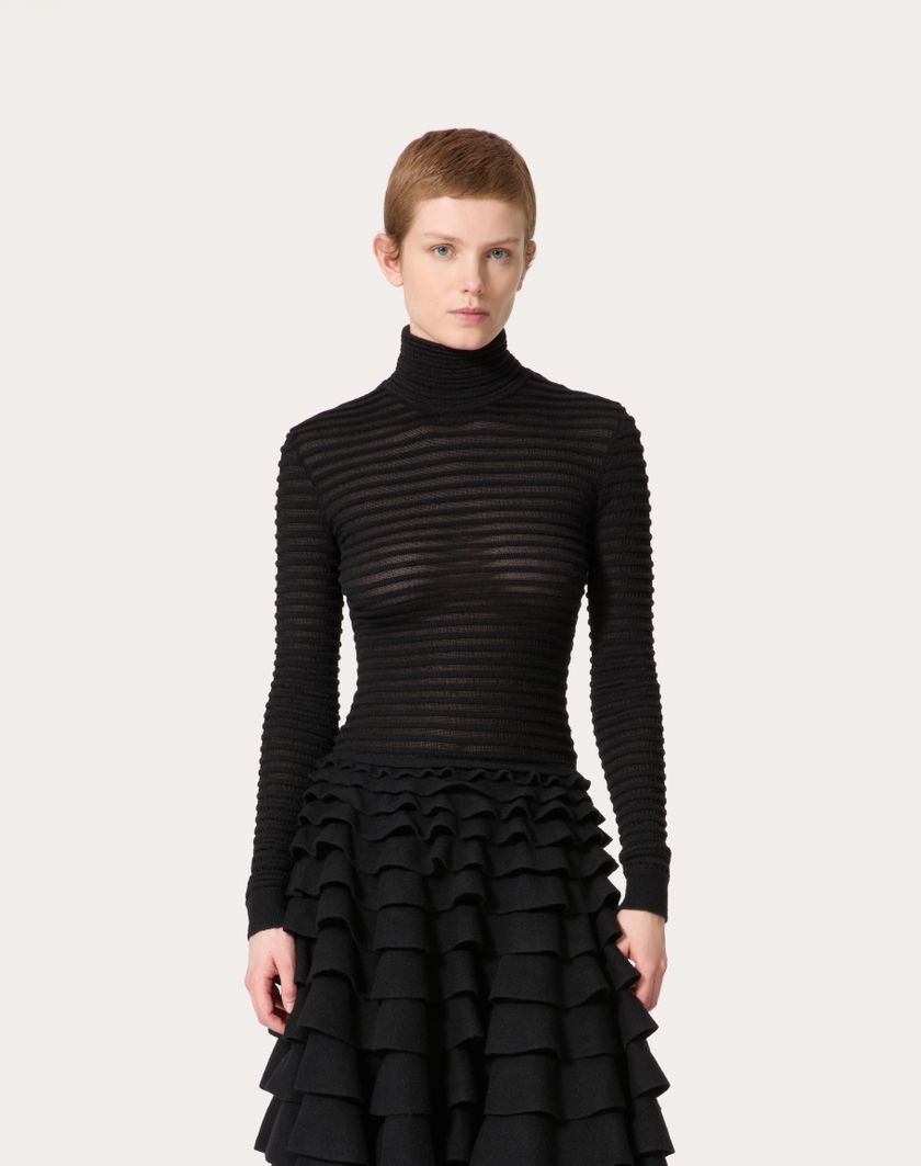 Valentino Handbags Maglia In Viscosa E Lana per Donna in Nero | Valentino IT In Saldo