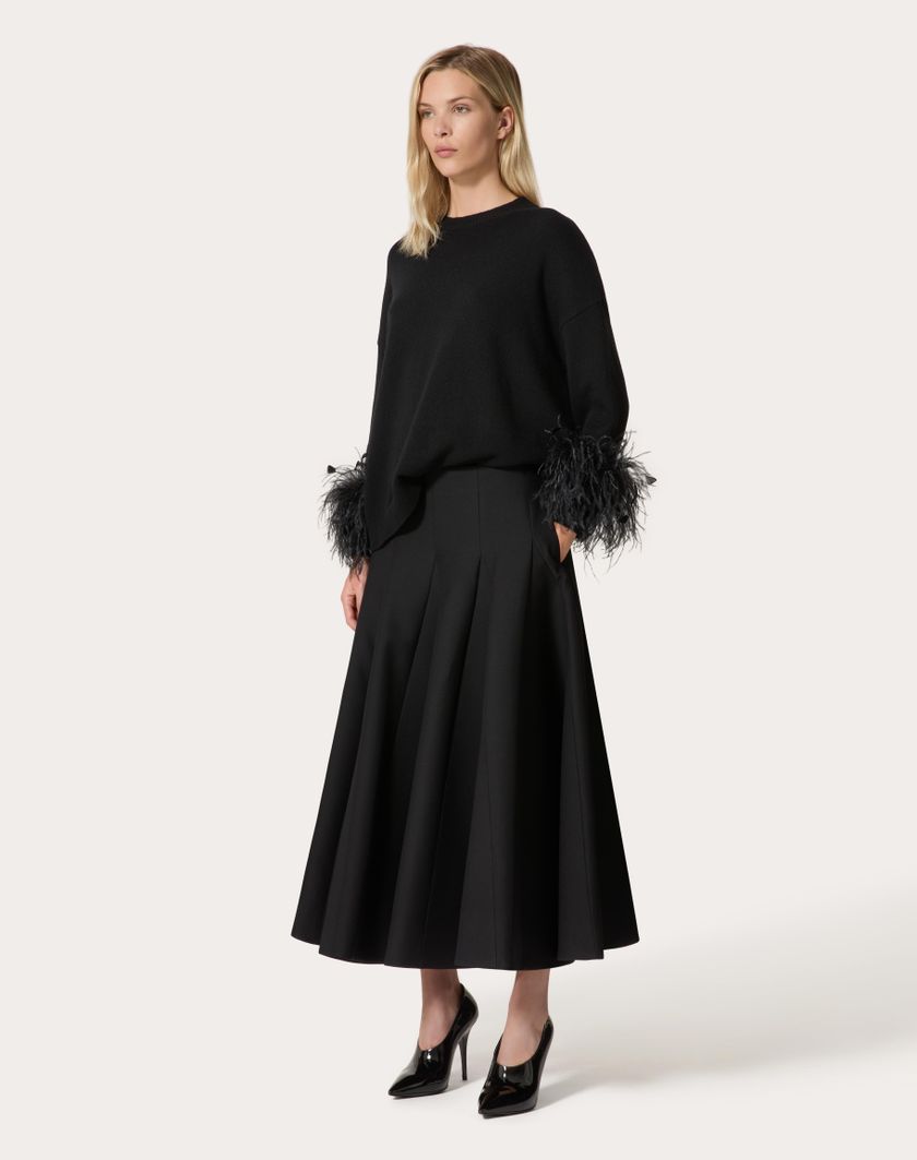 Valentino Handbags Gonna Midi In Crepe Couture per Donna in Nero | Valentino IT Fino al 65% di sconto