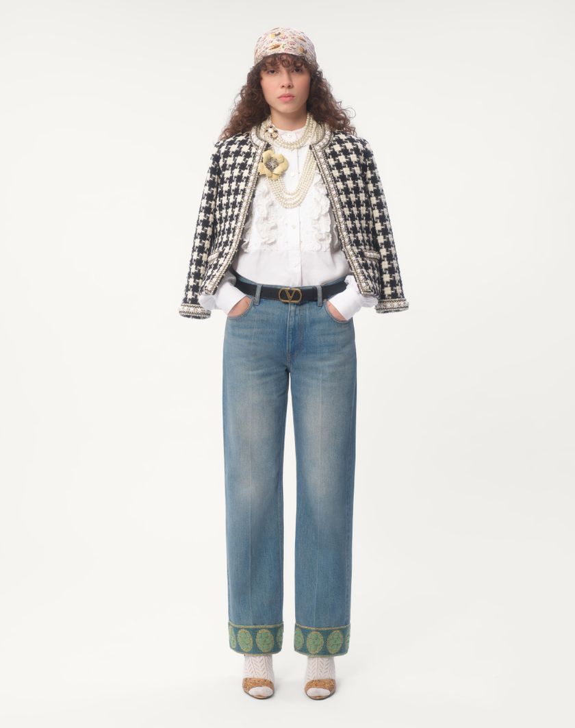Valentino Handbags Top In Cotone E Lino Ricamato per Donna in Bianco | Valentino IT Pezzi Unici