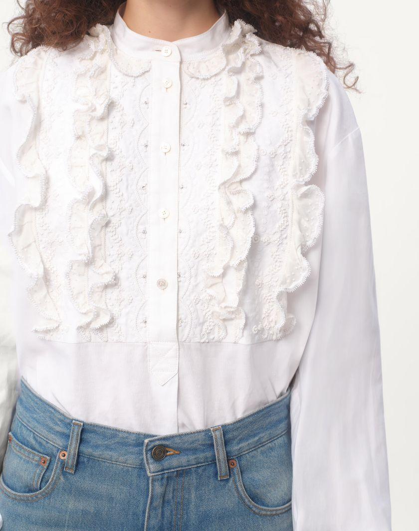 Valentino Handbags Top In Cotone E Lino Ricamato per Donna in Bianco | Valentino IT Pezzi Unici