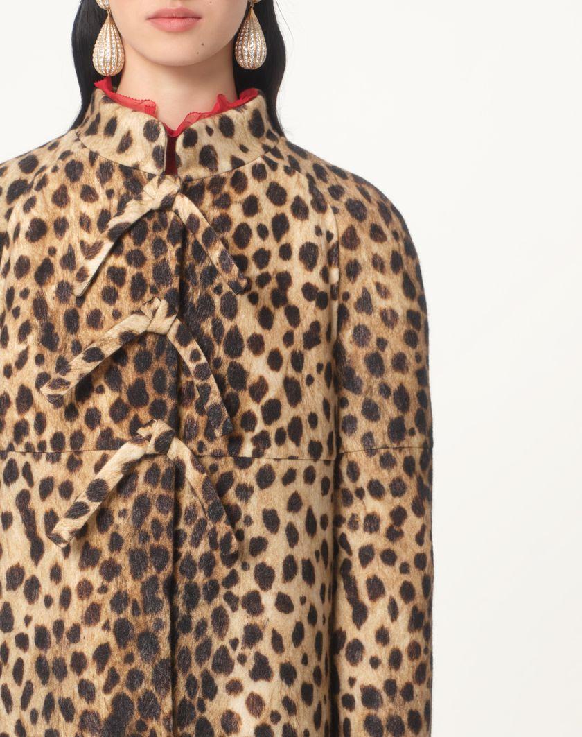 Valentino Handbags Cappotto In Panno Stampato Giaguaro Spots per Donna in Animalier | Valentino IT Promozione Limitata