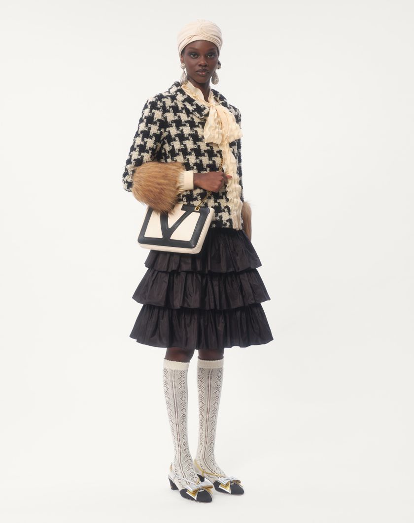 Valentino Handbags Gonna In Taffetas A Balze per Donna in Ametista | Valentino IT Shopping Online