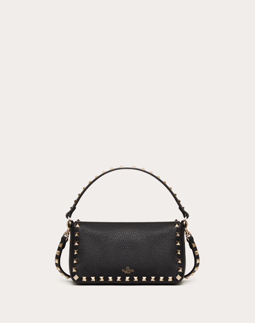 Valentino Handbags Borsa Piccola A Tracolla Rockstud In Vitello Granato per Donna in Nero | Valentino IT Saldi Di Fabbrica