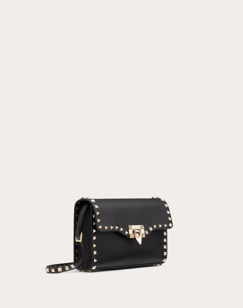 Valentino Handbags Borsa Piccola A Tracolla Rockstud In Vitello Granato per Donna in Poudre | Valentino IT Nuova