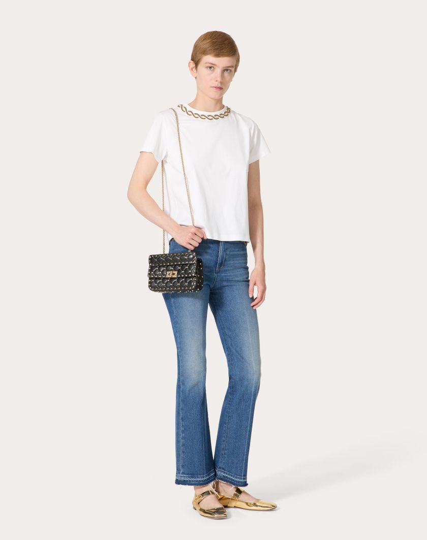 Valentino Handbags Borsa Piccola Rockstud Spike In Nappa per Donna in Nero | Valentino IT Moda