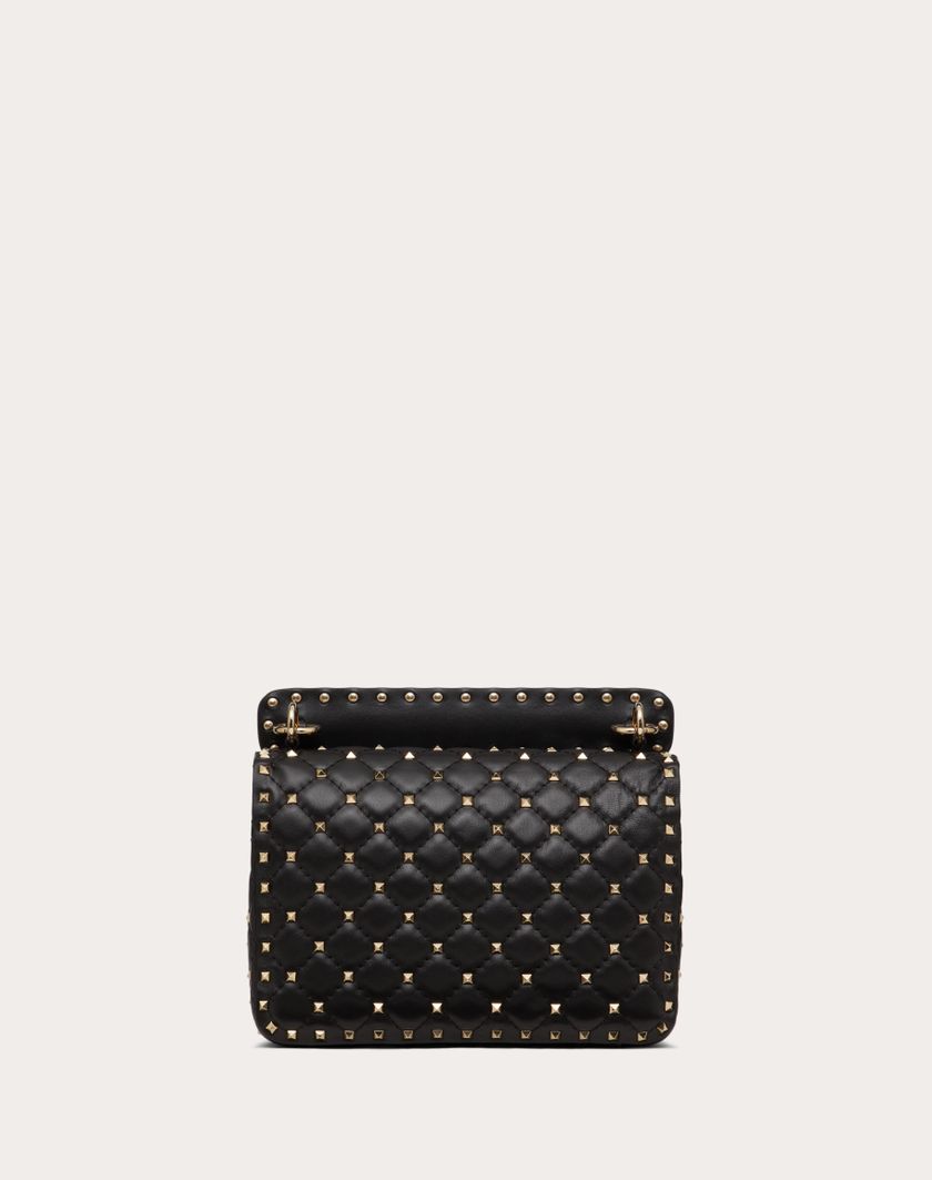 Valentino Handbags Borsa Media Rockstud Spike In Nappa per Donna in Nero | Valentino IT Italy