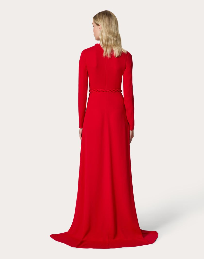 Valentino Handbags Abito Da Sera In Georgette Double per Donna in Rosso | Valentino IT In Vendita