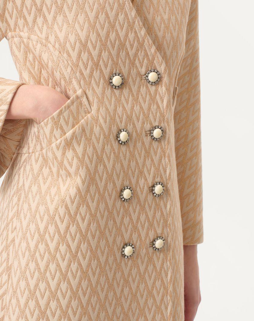Valentino Handbags Cappotto In Lurex Jacquard Toute La V per Donna in Betulla/oro | Valentino IT Offerte