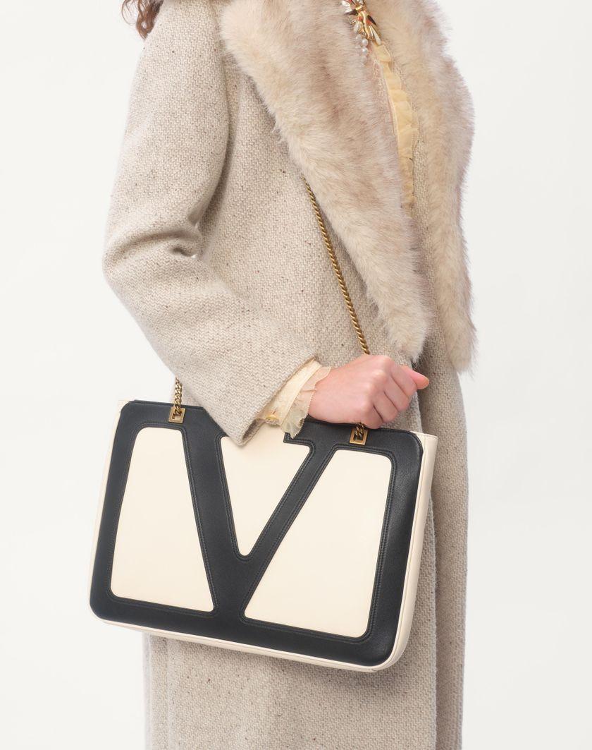 Valentino Handbags Cappotto In Textured Wool per Donna in Cammello/avorio | Valentino IT Vendita Calda
