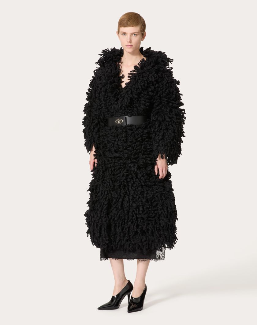 Valentino Handbags Cappotto In Maglia Di Lana per Donna in Nero | Valentino IT Vendite Flash