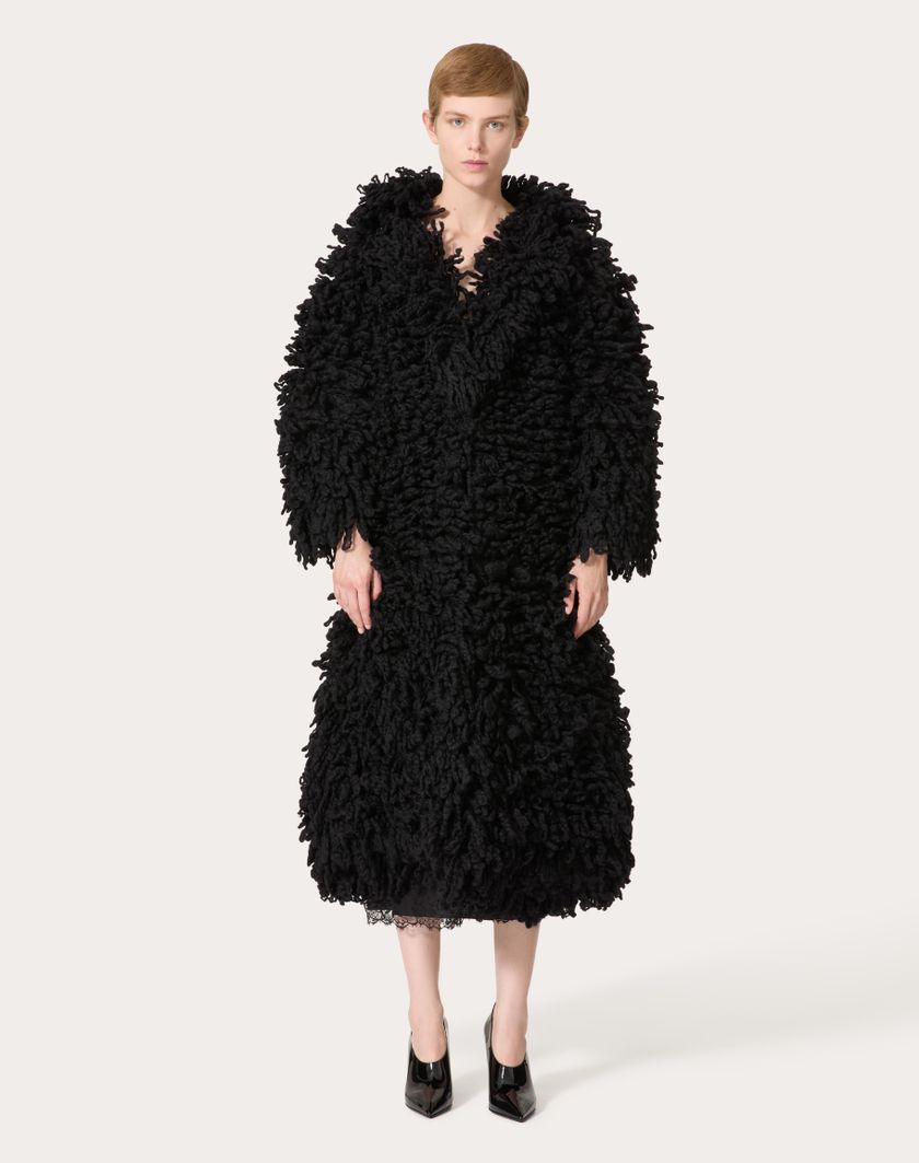 Valentino Handbags Cappotto In Maglia Di Lana per Donna in Nero | Valentino IT Vendite Flash