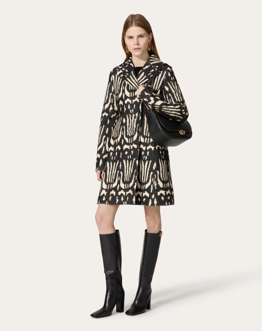 Valentino Handbags Cappotto In Valentino Wildprint 98 per Donna in Nero | Valentino IT Negozio
