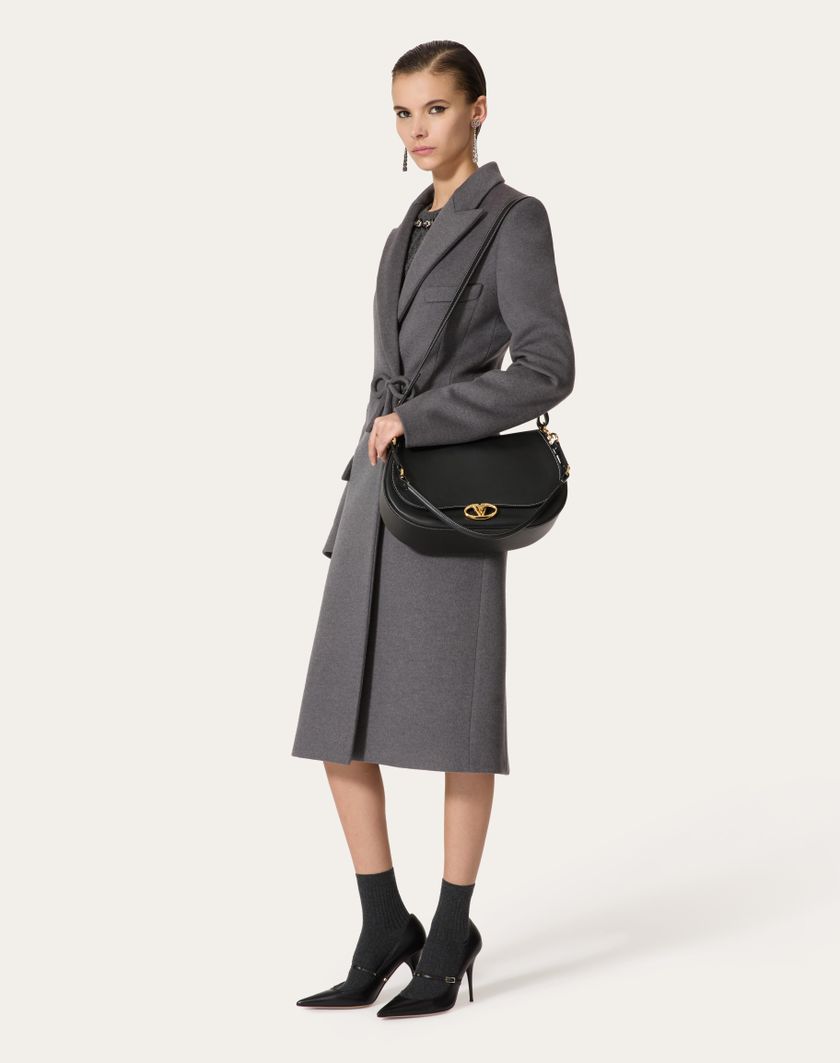 Valentino Handbags Cappotto In Compact Drap per Donna in Grigio Scuro | Valentino IT Nuova