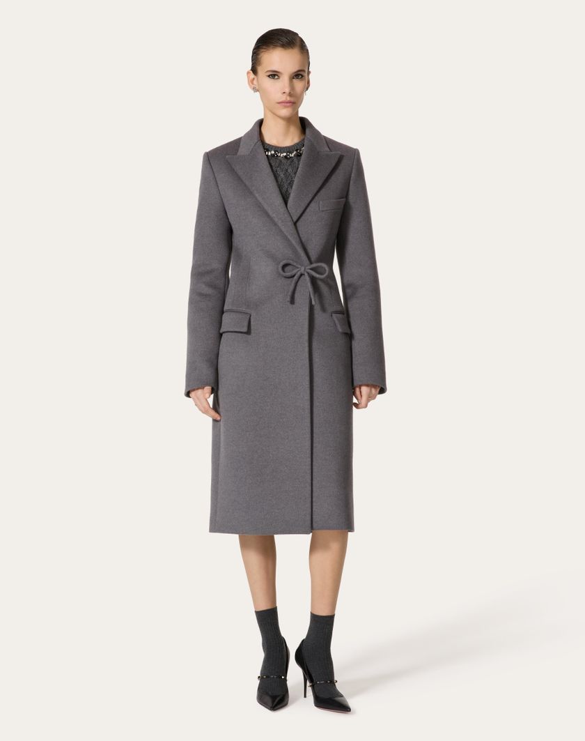 Valentino Handbags Cappotto In Compact Drap per Donna in Grigio Scuro | Valentino IT Nuova