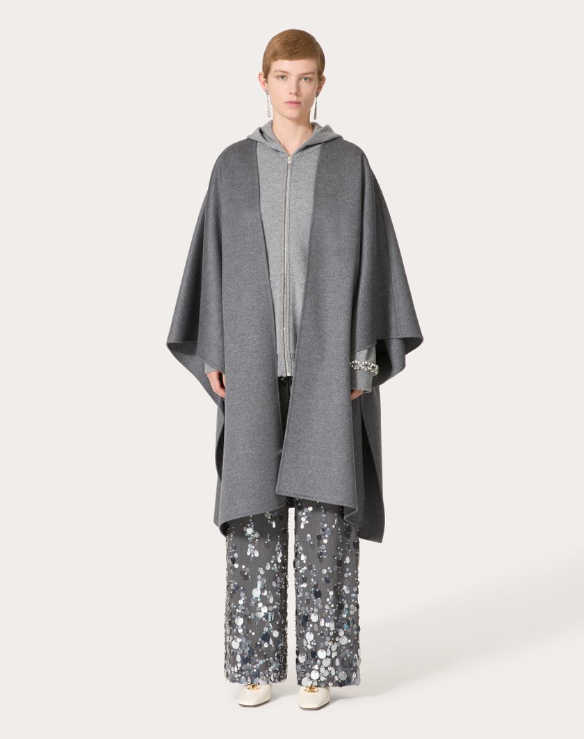 Valentino Handbags Cappa In Compact Drap per Donna in Grigio Scuro | Valentino IT Moda