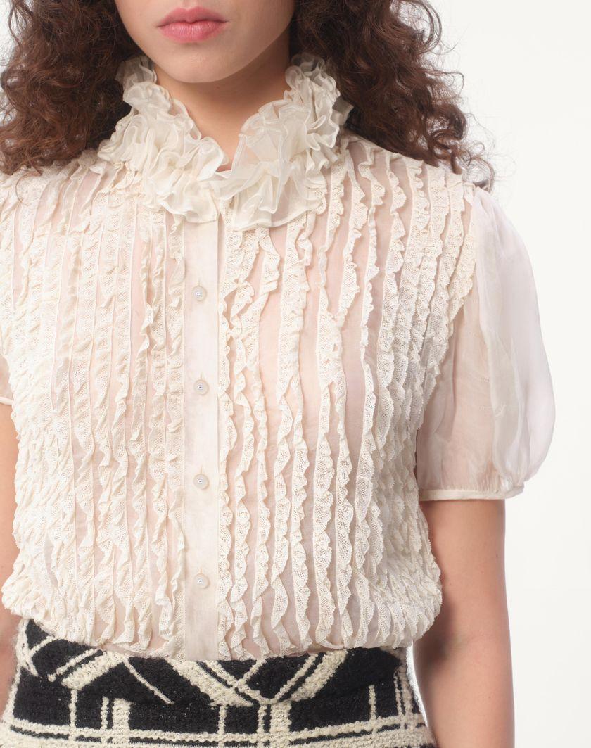 Valentino Handbags Camicia In Chiffon per Donna in Avorio | Valentino IT 2025