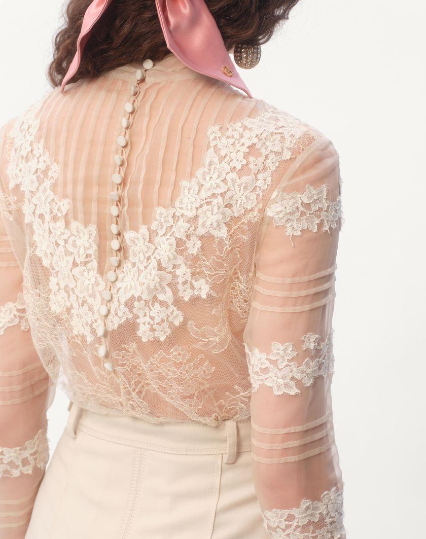 Valentino Handbags Top In Dentelle Motivo Roses per Donna in Avorio | Valentino IT Nuovo