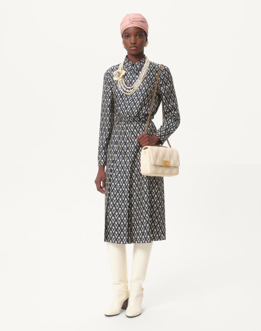 Valentino Handbags Camicia In Twill Toute La V per Donna in Nero/avorio | Valentino IT Qualità