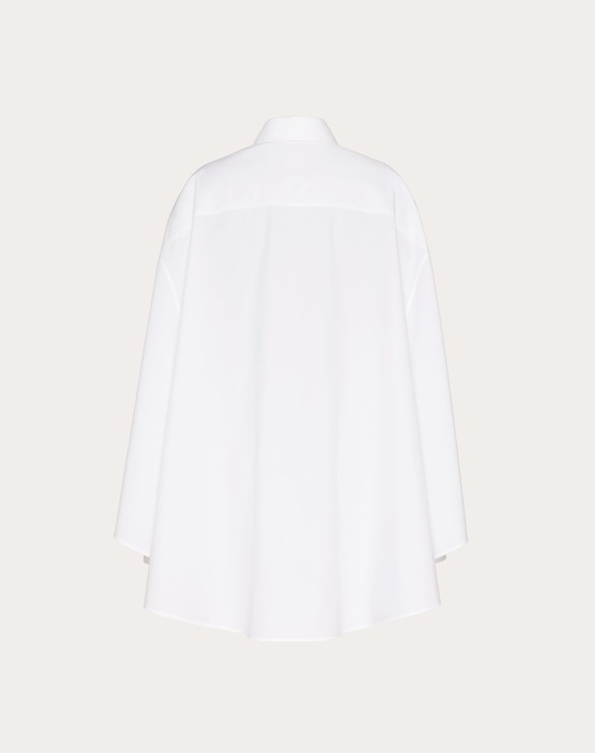 Valentino Handbags Camicia In Sartorial Popeline per Donna in Bianco | Valentino IT Liquidazione