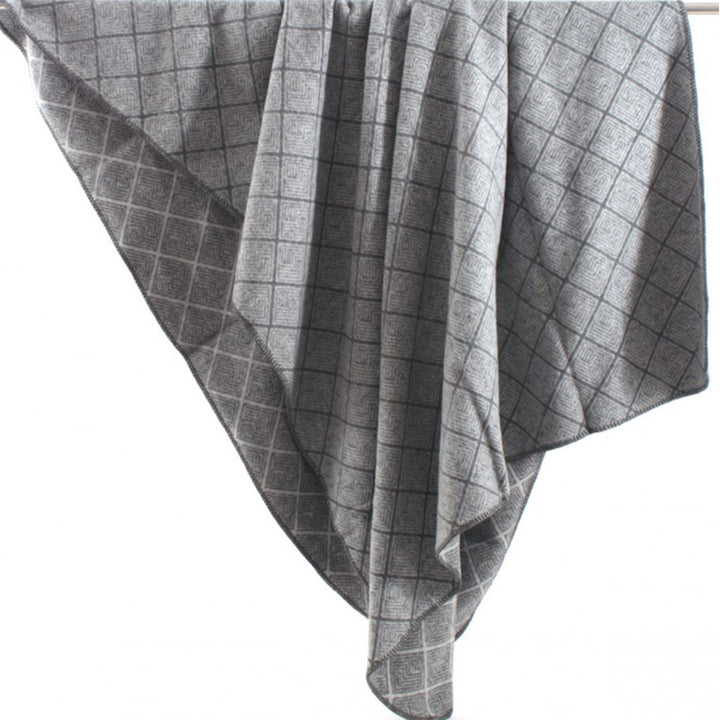 Zenoni & ColombiCoperta misto Lana Damier con disegno Jacquard Grigio Offerta temporanea