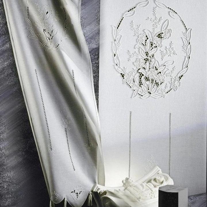 Zenoni & ColombiCoppia di Tende ricamate a mano in misto Lino Made in Italy variante Odessa Fino Al -60%